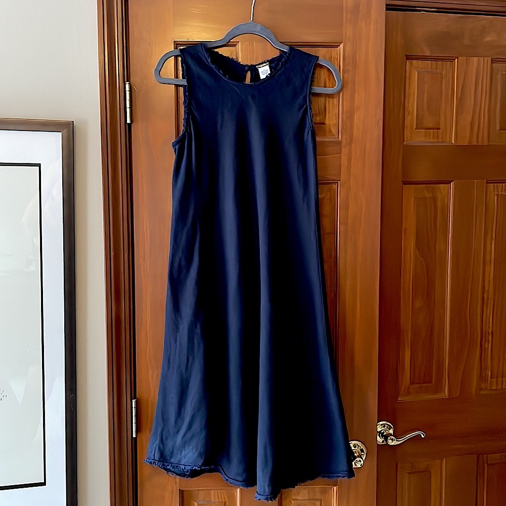 Magaschoni 100% navy linen dress